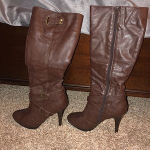 Knee high brown boots